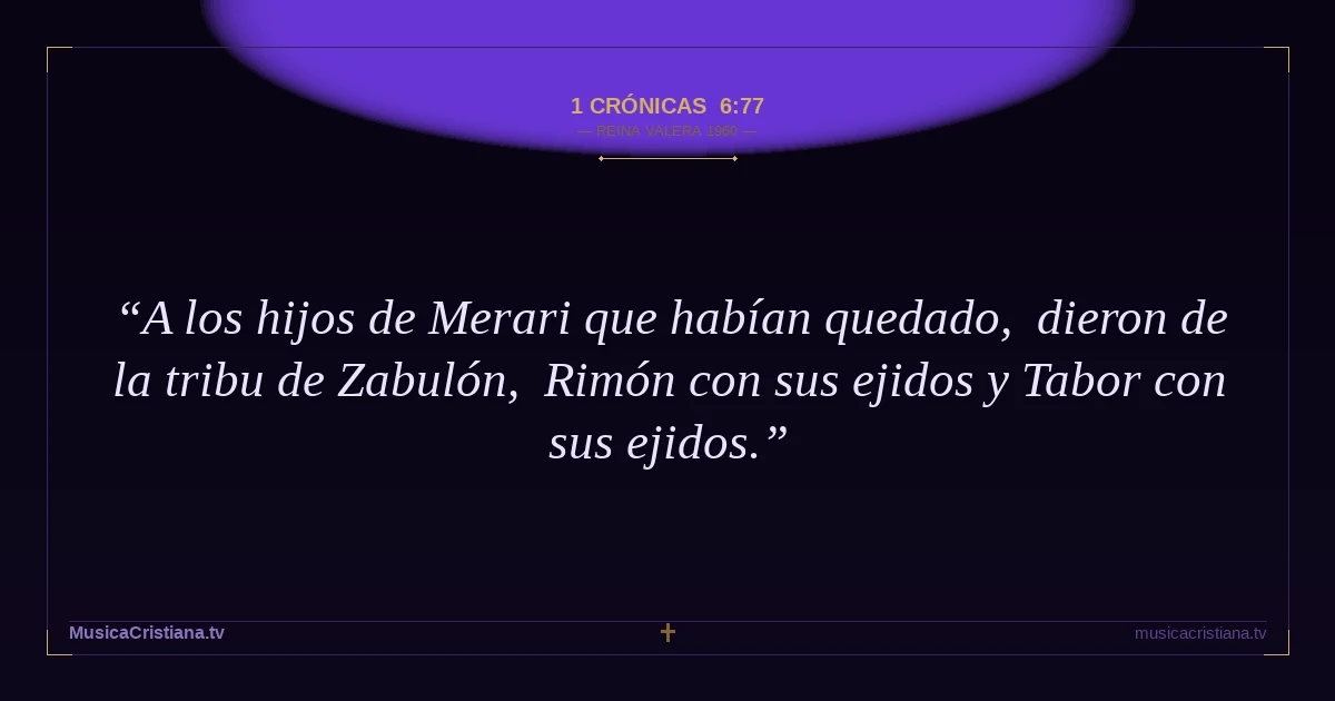 1 Crónicas 6:77 — Biblia Reina Valera 1960 — MusicaCristiana.tv