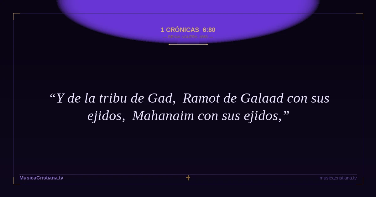 1 Crónicas 6:80 — Biblia Reina Valera 1960 — MusicaCristiana.tv