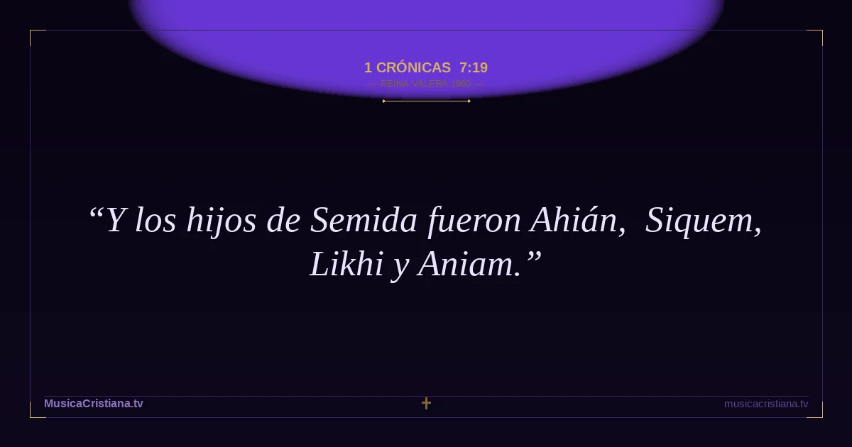 1 Crónicas 7:19 — Biblia Reina Valera 1960 — MusicaCristiana.tv