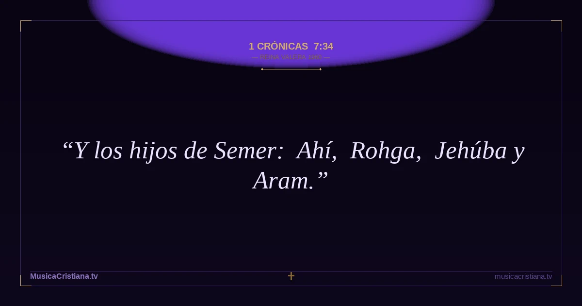 1 Crónicas 7:34 — Biblia Reina Valera 1960 — MusicaCristiana.tv