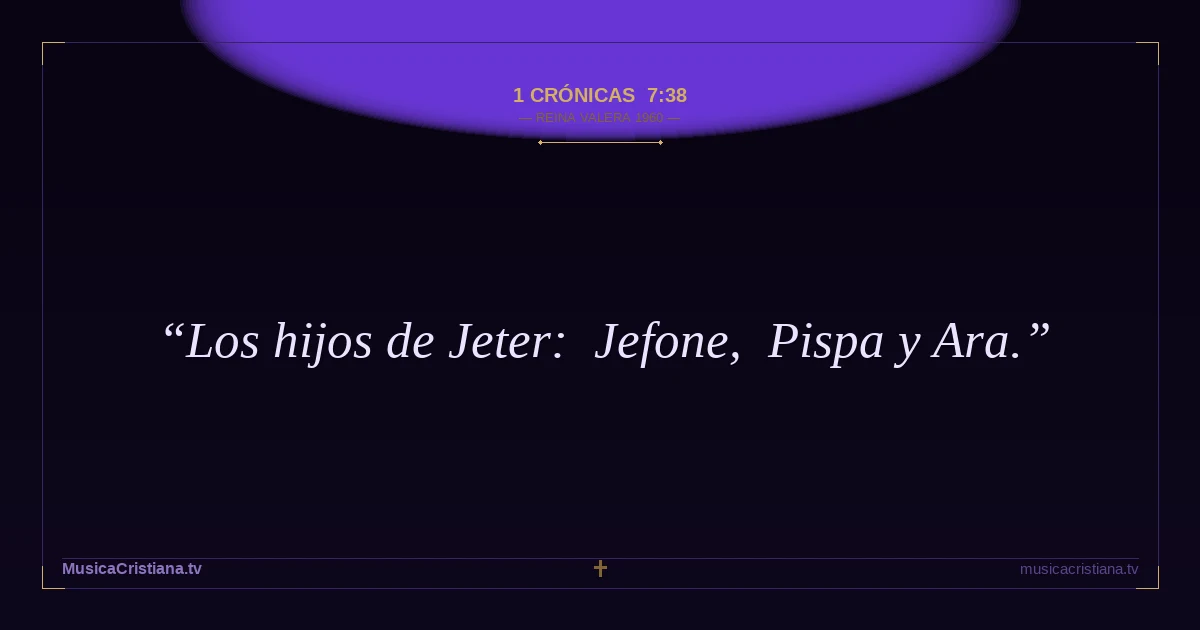 1 Crónicas 7:38 — Biblia Reina Valera 1960 — MusicaCristiana.tv
