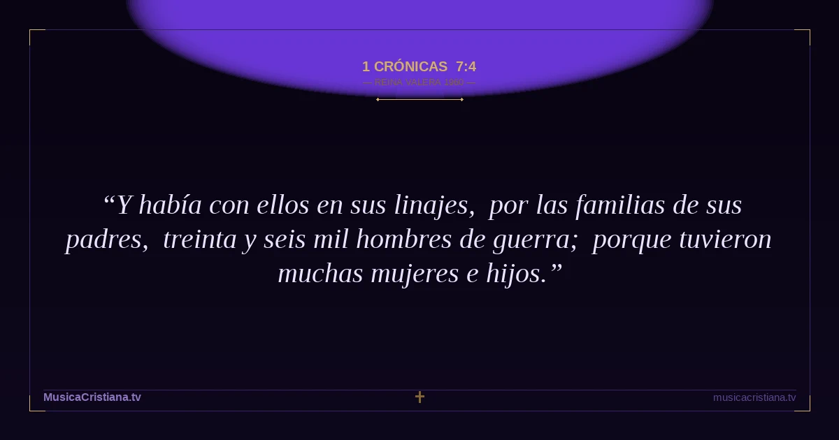 1 Crónicas 7:4 — Biblia Reina Valera 1960 — MusicaCristiana.tv