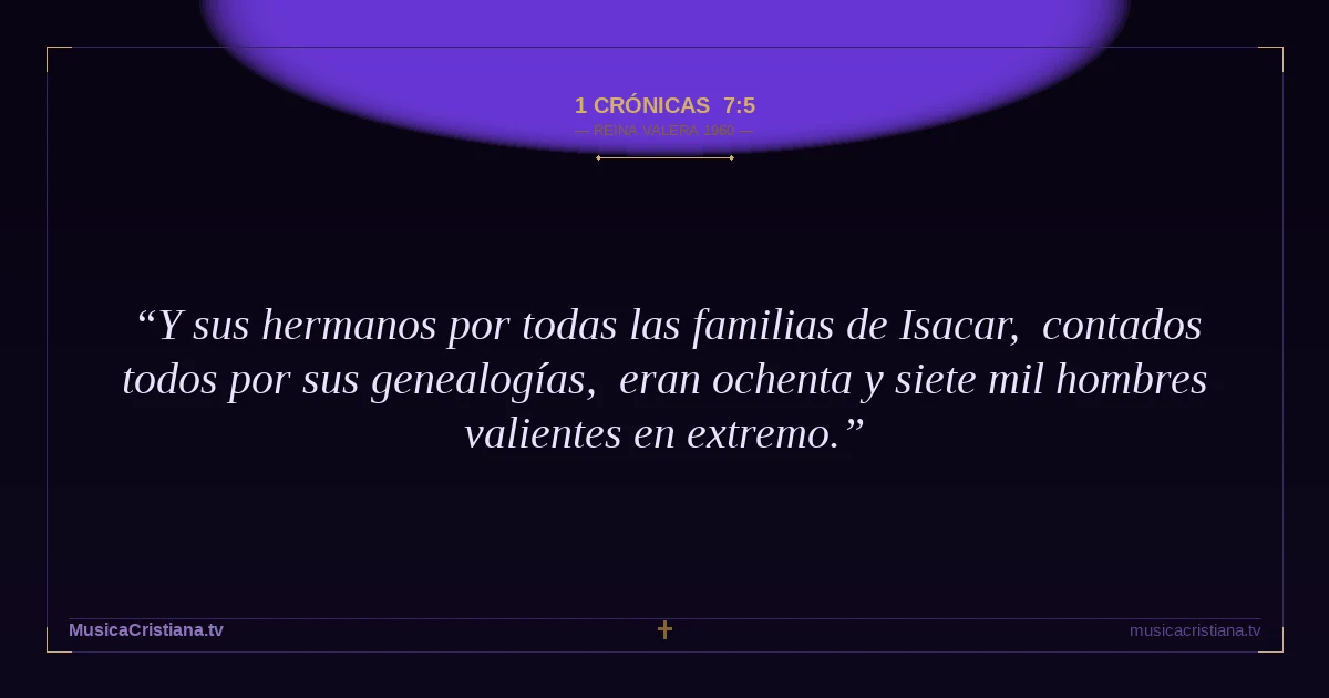 1 Crónicas 7:5 — Biblia Reina Valera 1960 — MusicaCristiana.tv