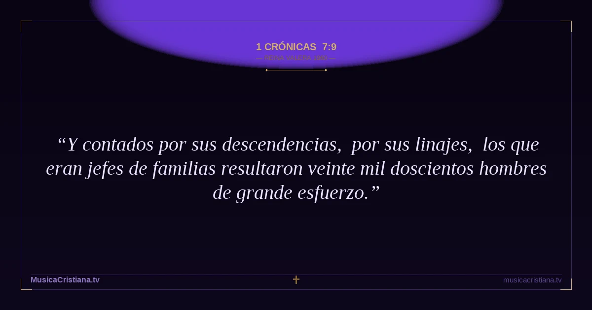 1 Crónicas 7:9 — Biblia Reina Valera 1960 — MusicaCristiana.tv