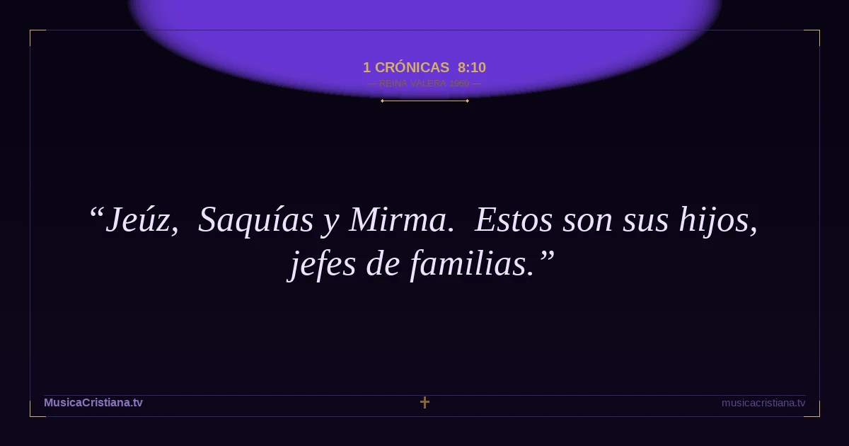1 Crónicas 8:10 — Biblia Reina Valera 1960 — MusicaCristiana.tv