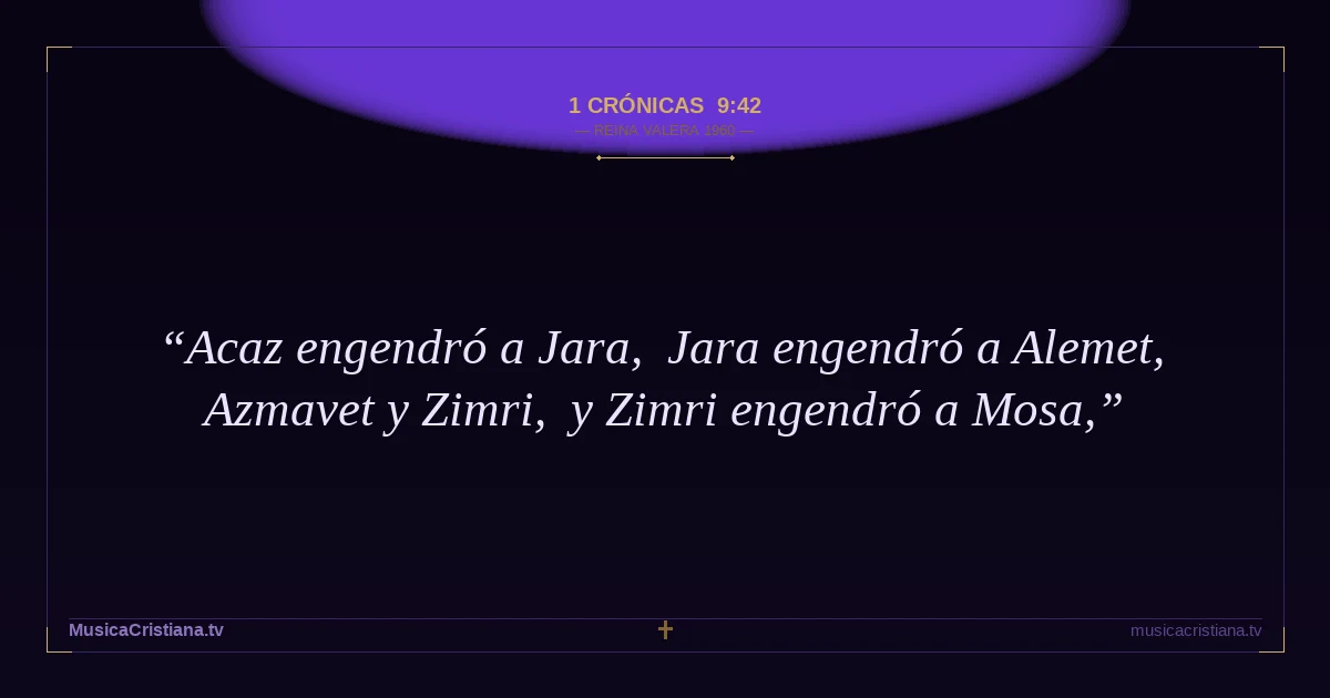 1 Crónicas 9:42 — Biblia Reina Valera 1960 — MusicaCristiana.tv