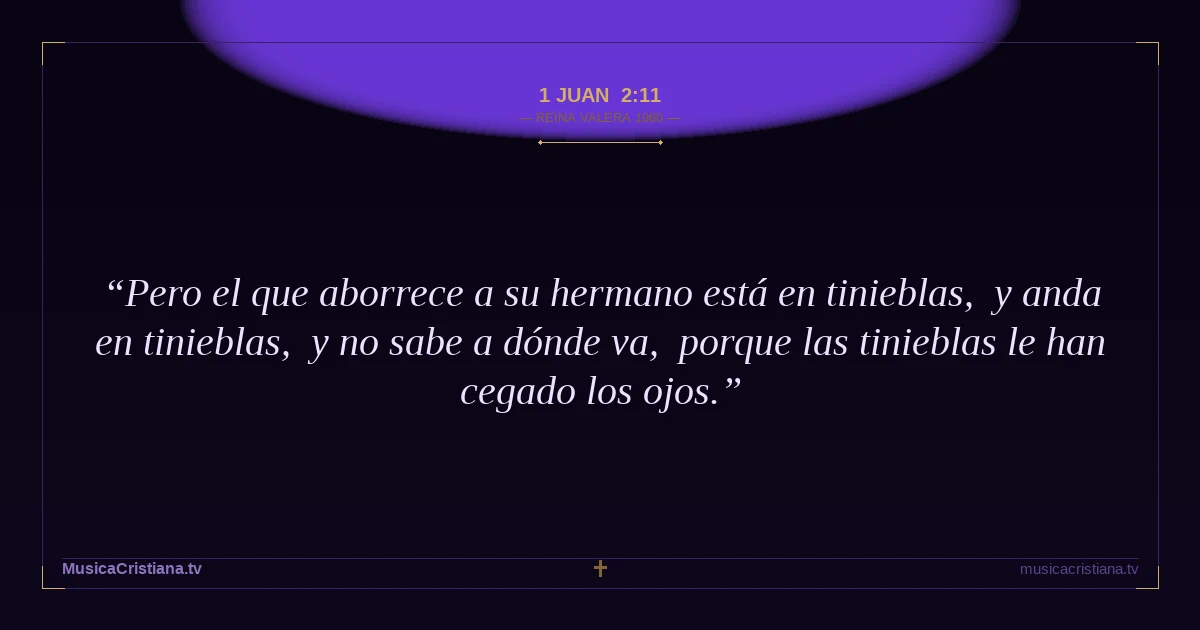 1 Juan 2:11 — Biblia Reina Valera 1960 — MusicaCristiana.tv