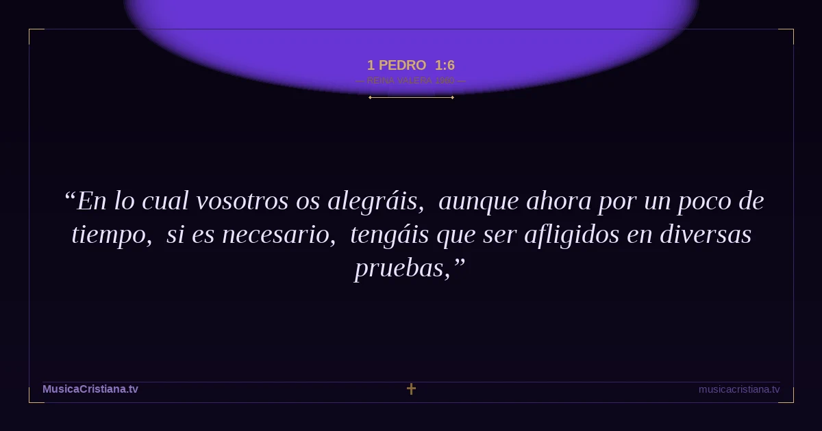 1 Pedro 1:6 — Biblia Reina Valera 1960 — MusicaCristiana.tv