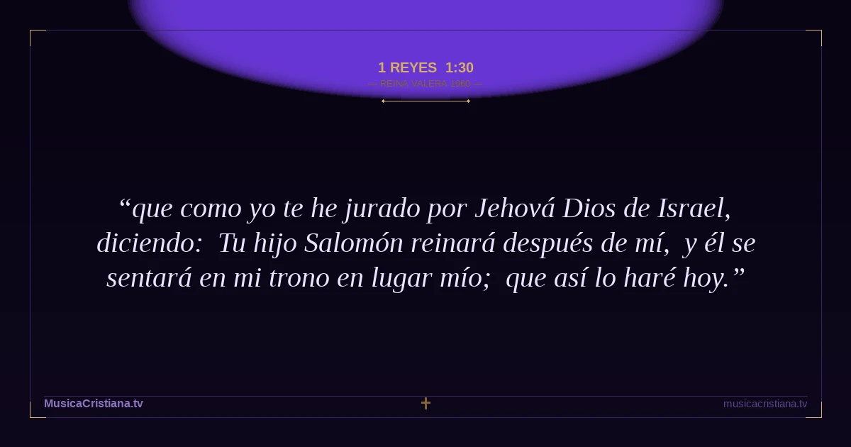1 Reyes 1:30 — Biblia Reina Valera 1960 — MusicaCristiana.tv