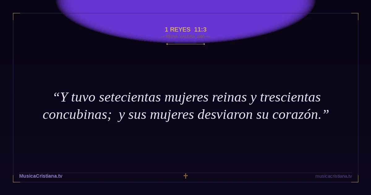 1 Reyes 11:3 — Biblia Reina Valera 1960 — MusicaCristiana.tv