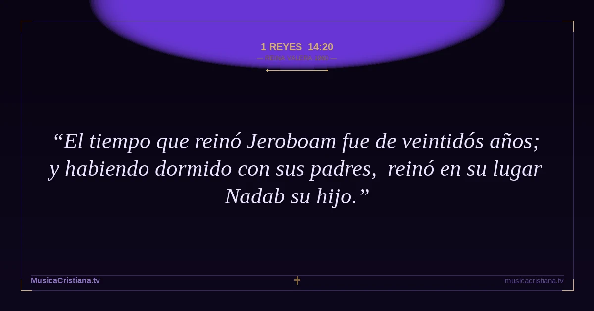 1 Reyes 14:20 — Biblia Reina Valera 1960 — MusicaCristiana.tv
