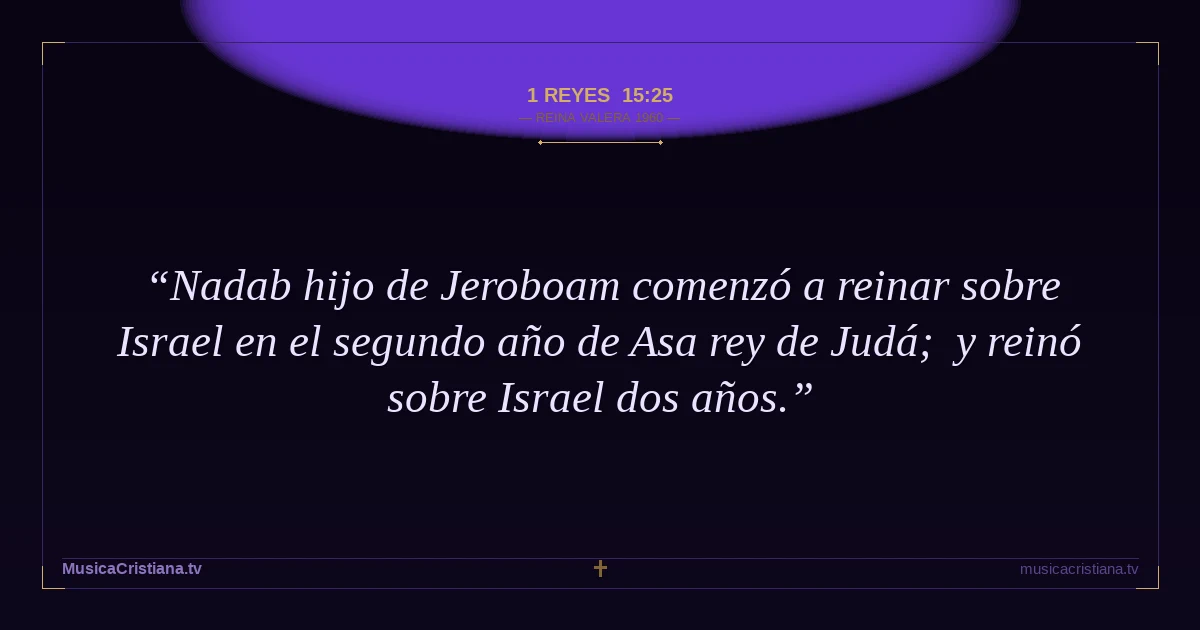 1 Reyes 15:25 — Biblia Reina Valera 1960 — MusicaCristiana.tv