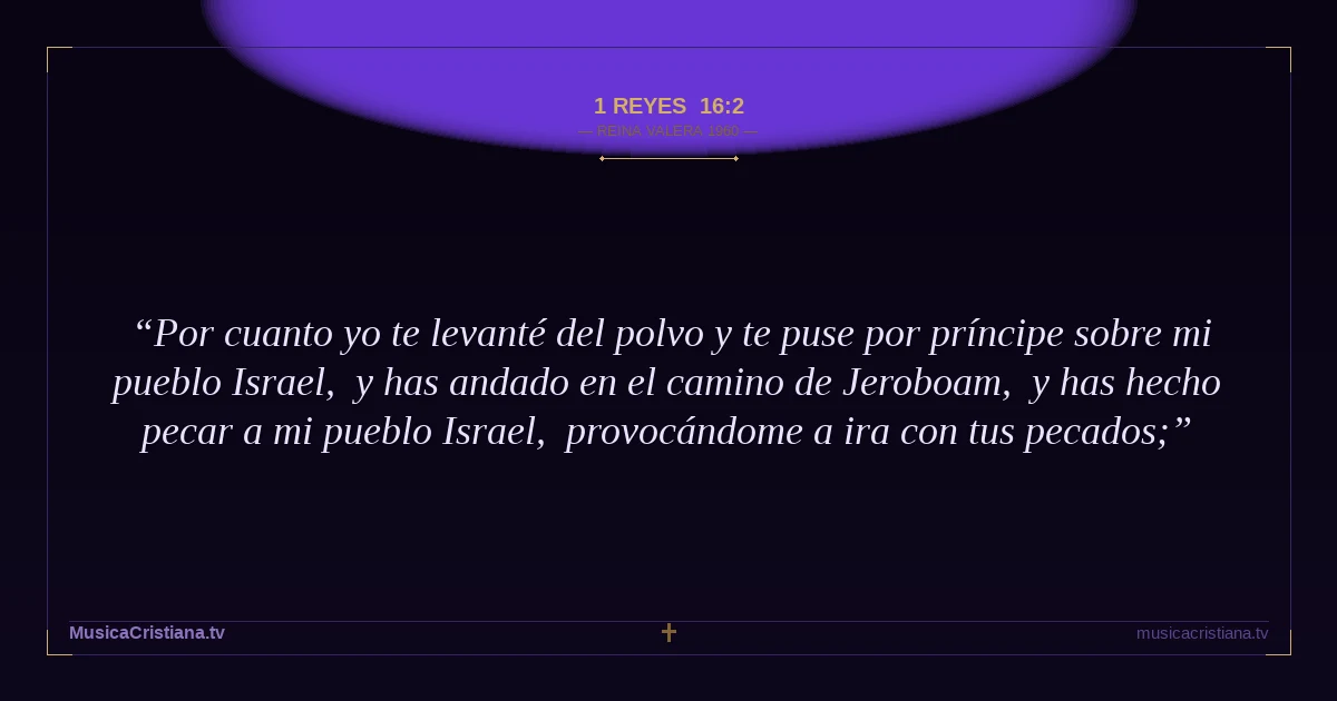 1 Reyes 16:2 — Biblia Reina Valera 1960 — MusicaCristiana.tv