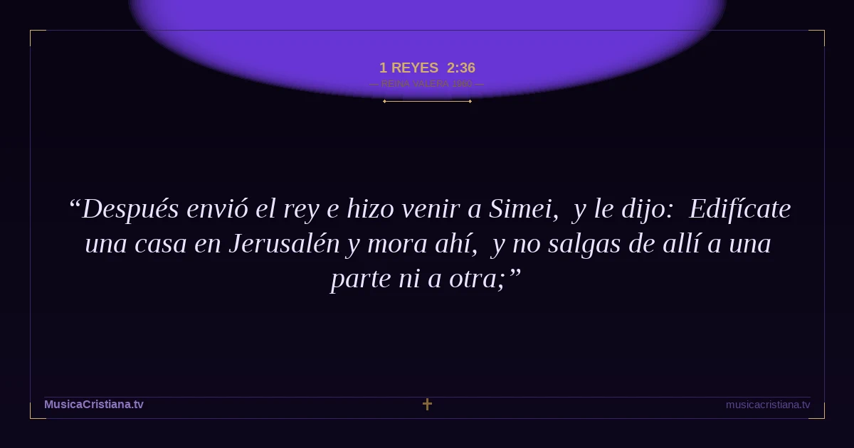 1 Reyes 2:36 — Biblia Reina Valera 1960 — MusicaCristiana.tv