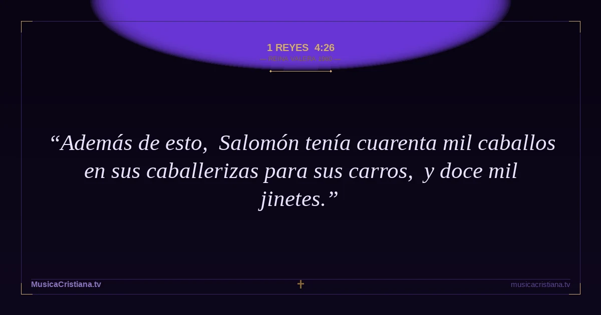 1 Reyes 4:26 — Biblia Reina Valera 1960 — MusicaCristiana.tv