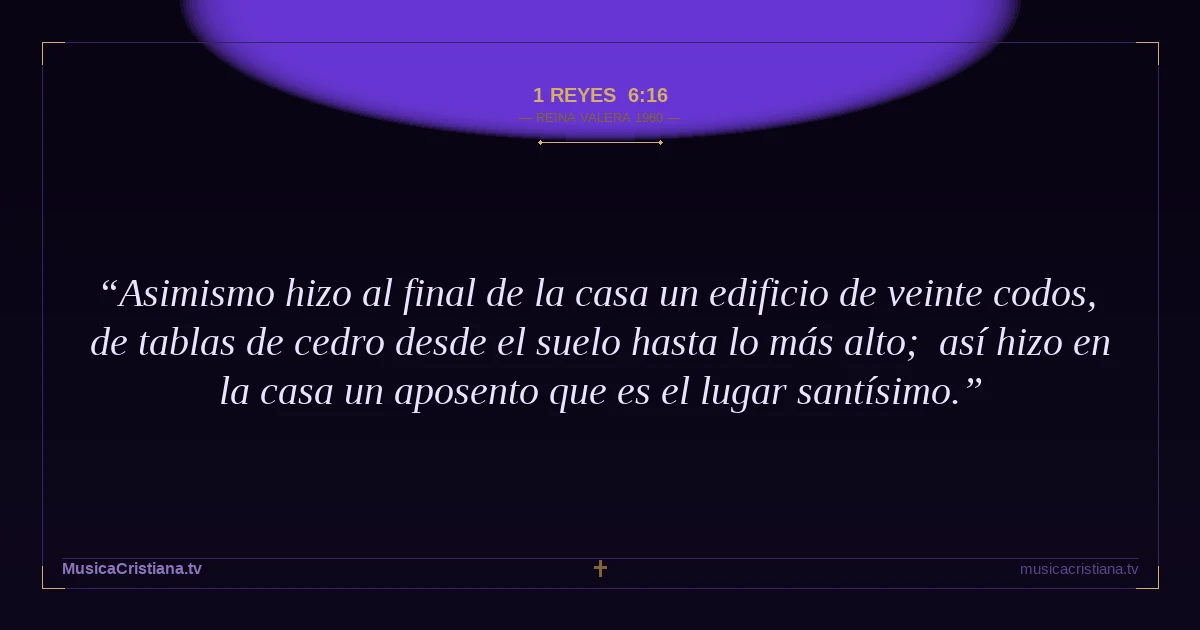 1 Reyes 6:16 — Biblia Reina Valera 1960 — MusicaCristiana.tv