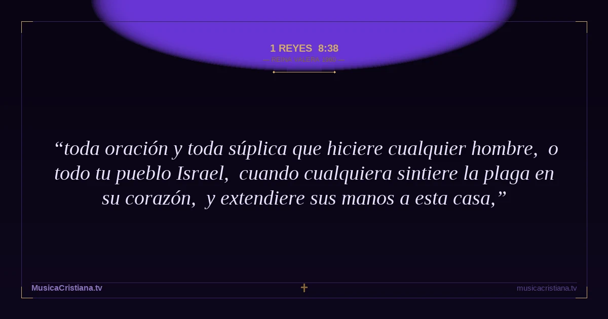 1 Reyes 8:38 — Biblia Reina Valera 1960 — MusicaCristiana.tv