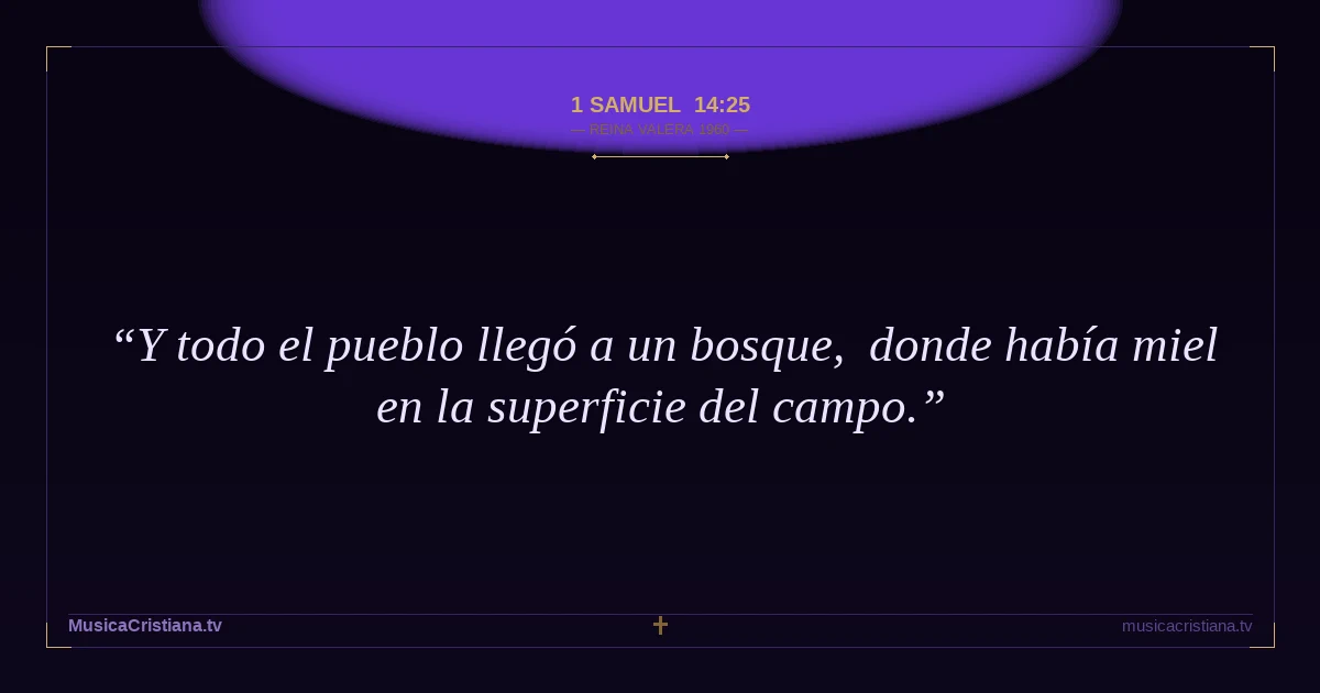 1 Samuel 14:25 — Biblia Reina Valera 1960 — MusicaCristiana.tv