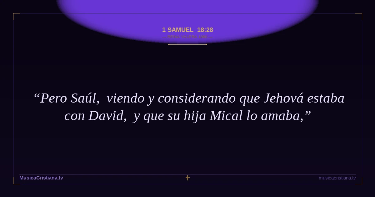1 Samuel 18:28 — Biblia Reina Valera 1960 — MusicaCristiana.tv