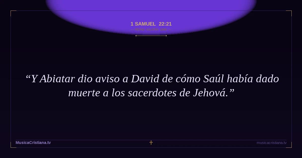 1 Samuel 22:21 — Biblia Reina Valera 1960 — MusicaCristiana.tv