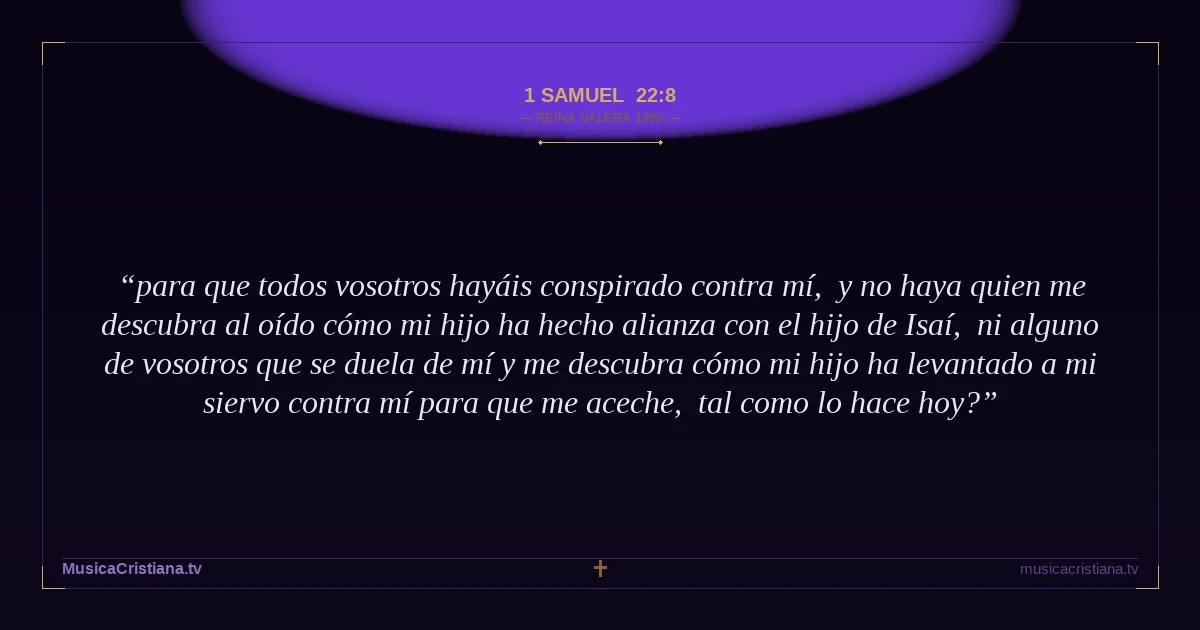 1 Samuel 22:8 — Biblia Reina Valera 1960 — MusicaCristiana.tv