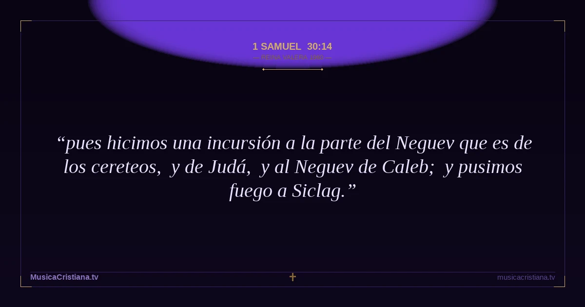 1 Samuel 30:14 — Biblia Reina Valera 1960 — MusicaCristiana.tv