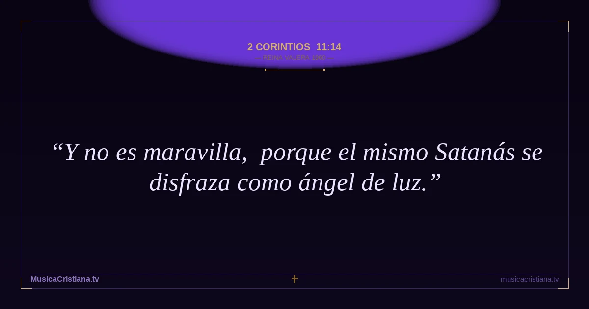 2 Corintios 11:14 — Biblia Reina Valera 1960 — MusicaCristiana.tv