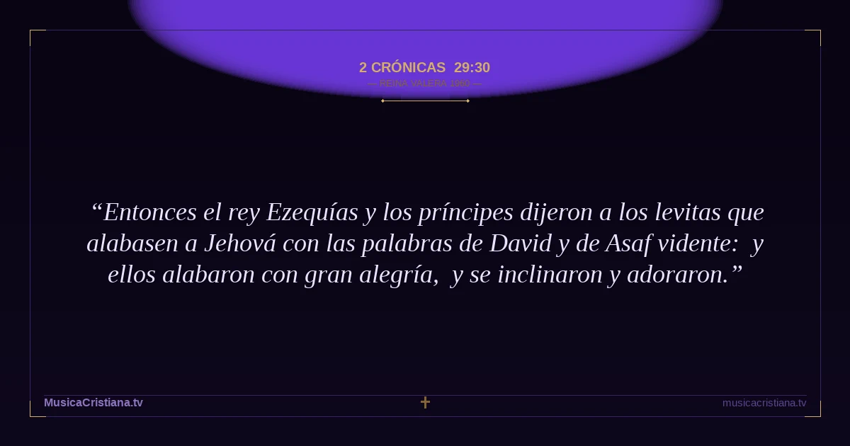 2 Crónicas 29:30 — Biblia Reina Valera 1960 — MusicaCristiana.tv