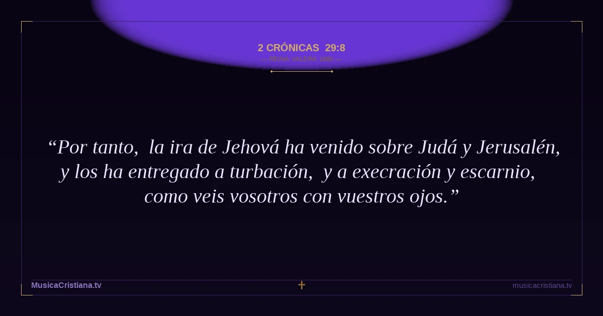 2 Crónicas 29:8 — Biblia Reina Valera 1960 — MusicaCristiana.tv