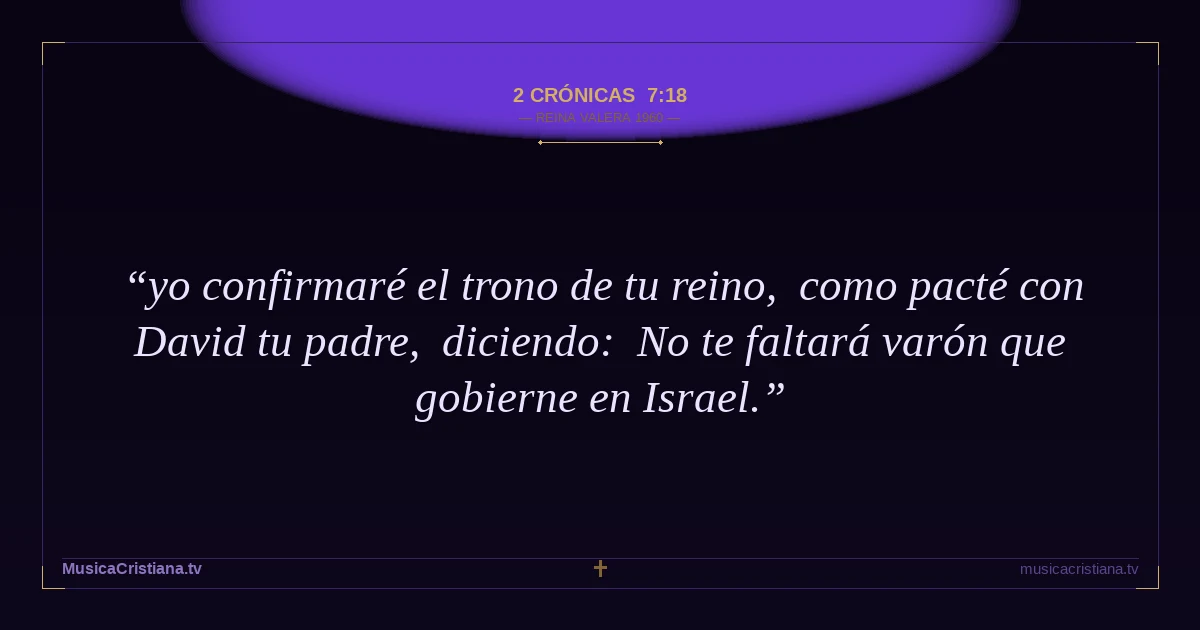 2 Crónicas 7:18 — Biblia Reina Valera 1960 — MusicaCristiana.tv