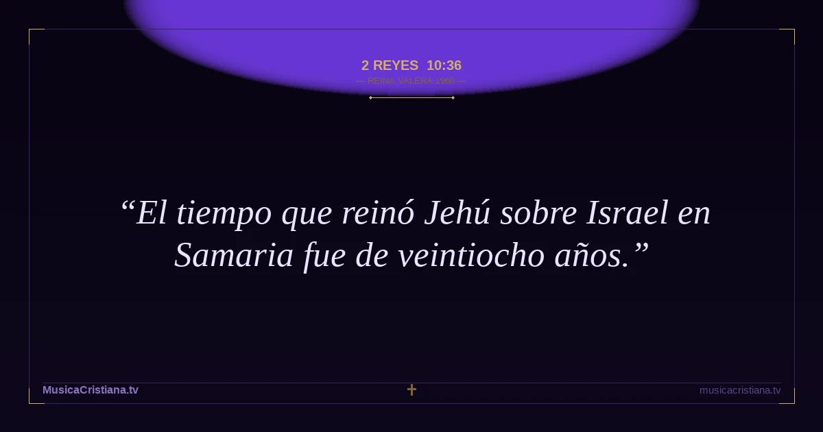 2 Reyes 10:36 — Biblia Reina Valera 1960 — MusicaCristiana.tv