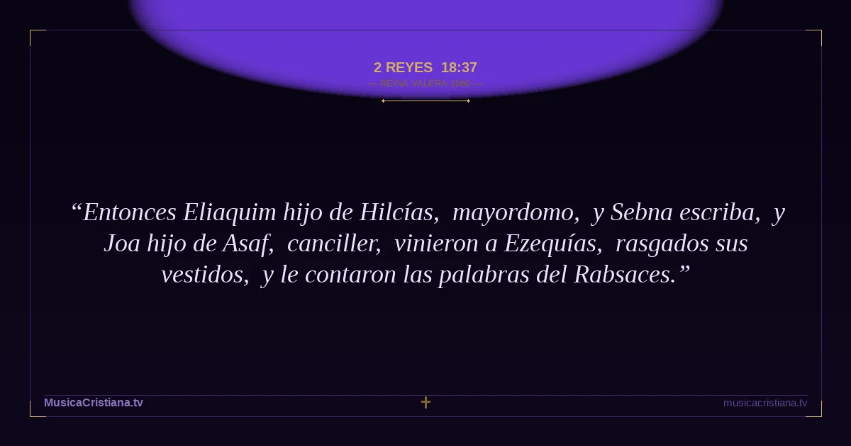 2 Reyes 18:37 — Biblia Reina Valera 1960 — MusicaCristiana.tv
