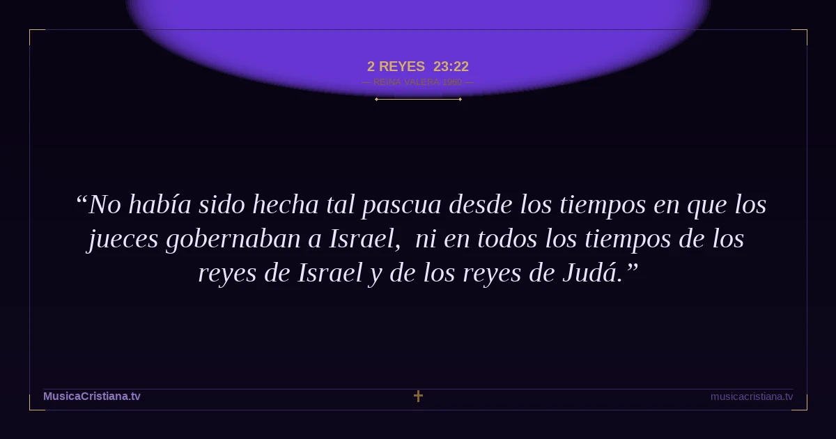 2 Reyes 23:22 — Biblia Reina Valera 1960 — MusicaCristiana.tv