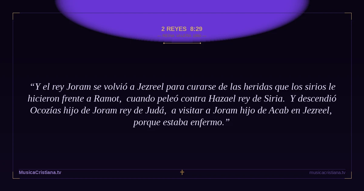 2 Reyes 8:29 — Biblia Reina Valera 1960 — MusicaCristiana.tv