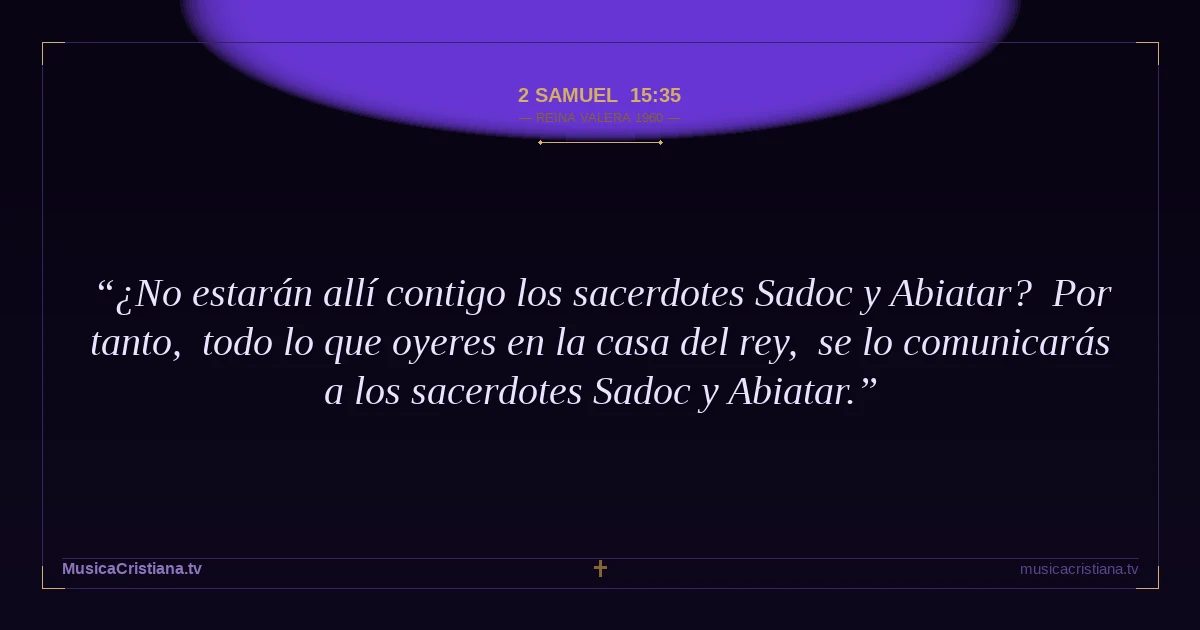 2 Samuel 15:35 — Biblia Reina Valera 1960 — MusicaCristiana.tv