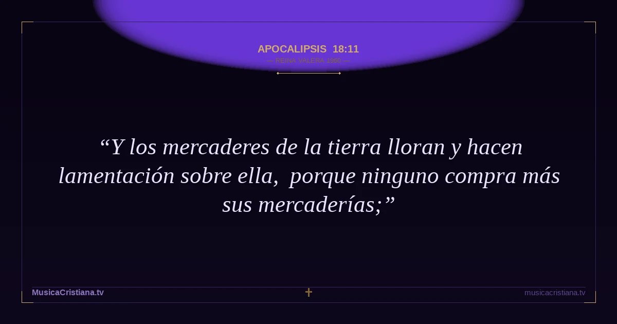 Apocalipsis 18:11 — Biblia Reina Valera 1960 — MusicaCristiana.tv