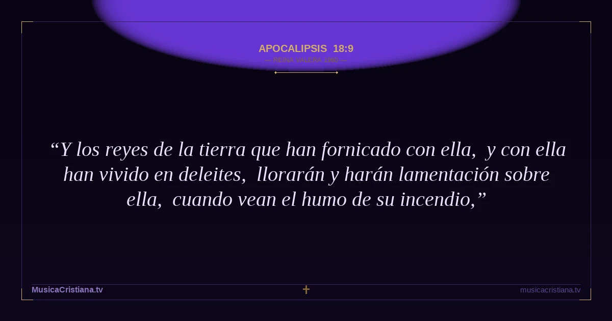 Apocalipsis 18:9 — Biblia Reina Valera 1960 — MusicaCristiana.tv