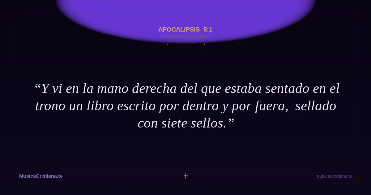 Apocalipsis 5:1 — Biblia Reina Valera 1960 — MusicaCristiana.tv