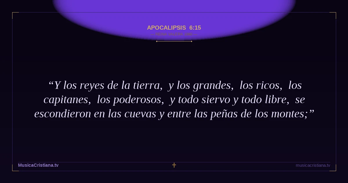 Apocalipsis 6:15 — Biblia Reina Valera 1960 — MusicaCristiana.tv