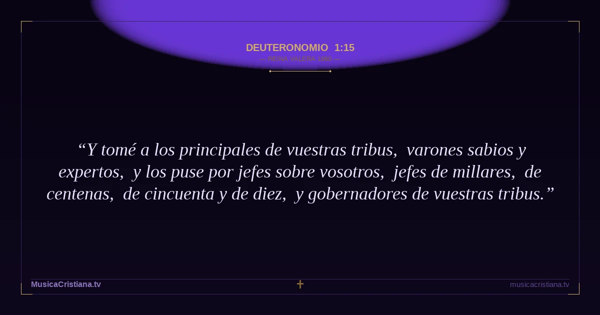 Deuteronomio 1:15 — Biblia Reina Valera 1960 — MusicaCristiana.tv