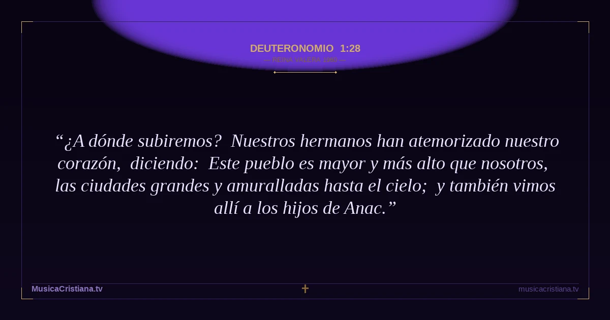 Deuteronomio 1:28 — Biblia Reina Valera 1960 — MusicaCristiana.tv