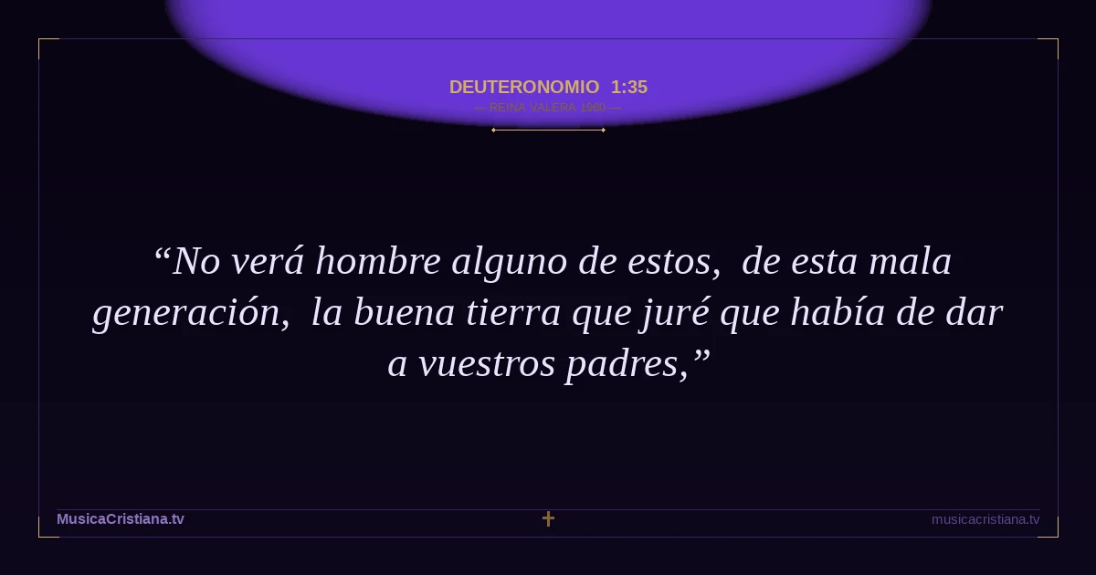 Deuteronomio 1:35 — Biblia Reina Valera 1960 — MusicaCristiana.tv
