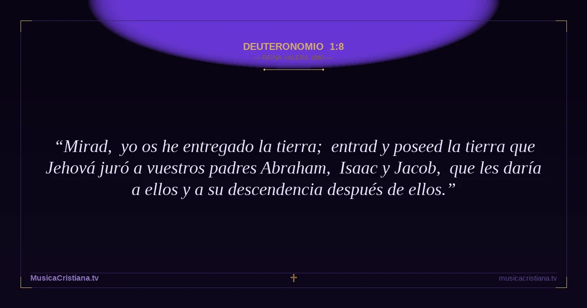 Deuteronomio 1:8 — Biblia Reina Valera 1960 — MusicaCristiana.tv