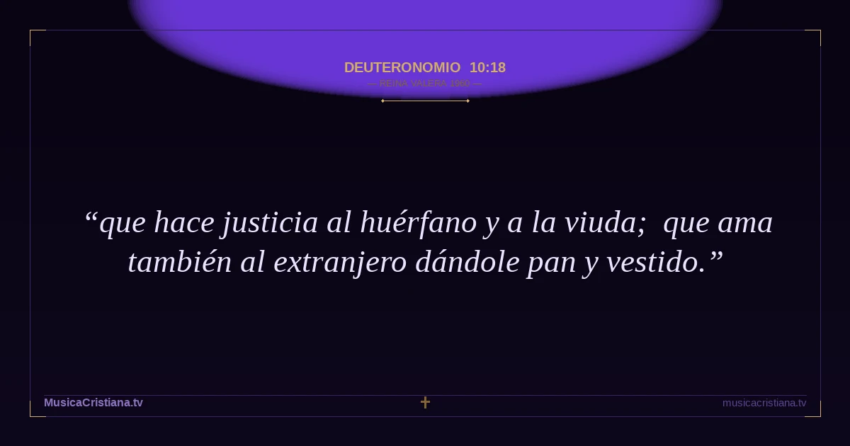 Deuteronomio 10:18 — Biblia Reina Valera 1960 — MusicaCristiana.tv