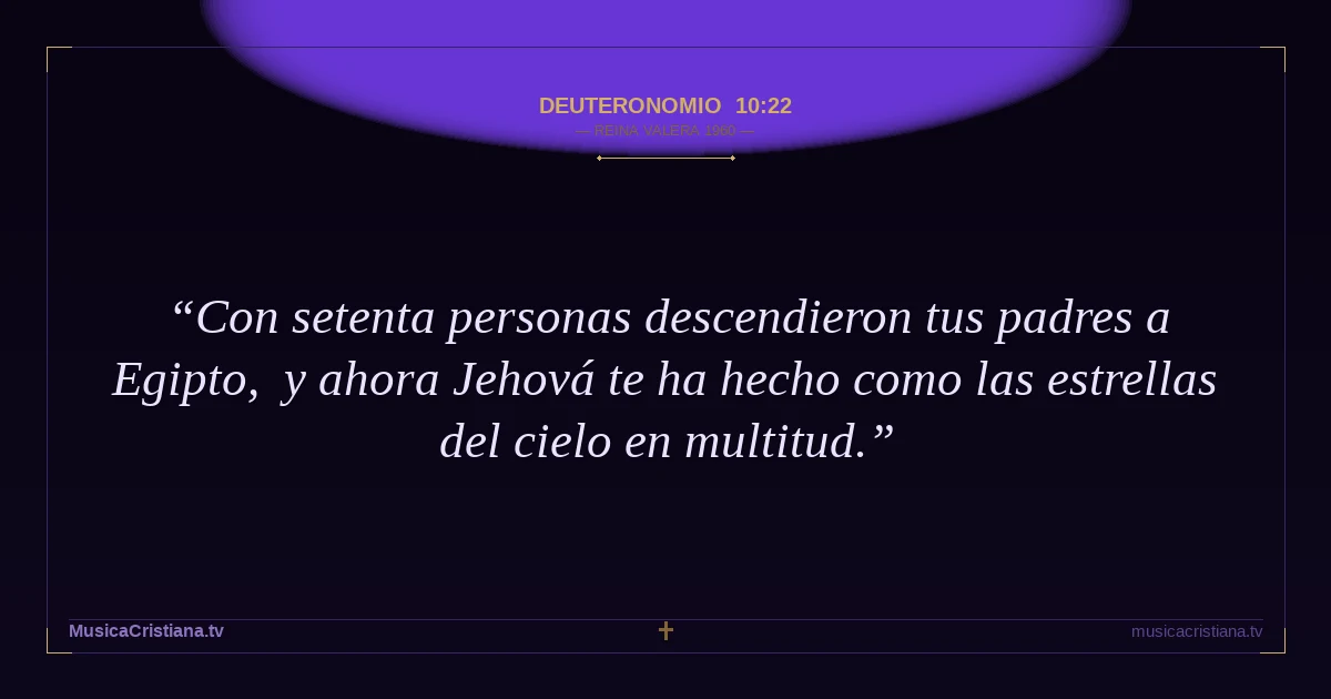 Deuteronomio 10:22 — Biblia Reina Valera 1960 — MusicaCristiana.tv
