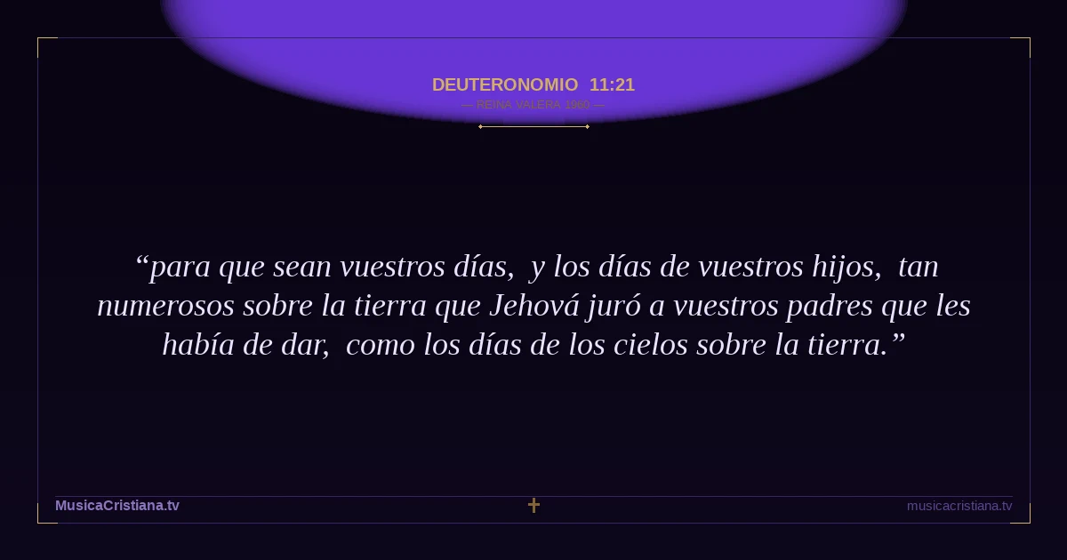 Deuteronomio 11:21 — Biblia Reina Valera 1960 — MusicaCristiana.tv