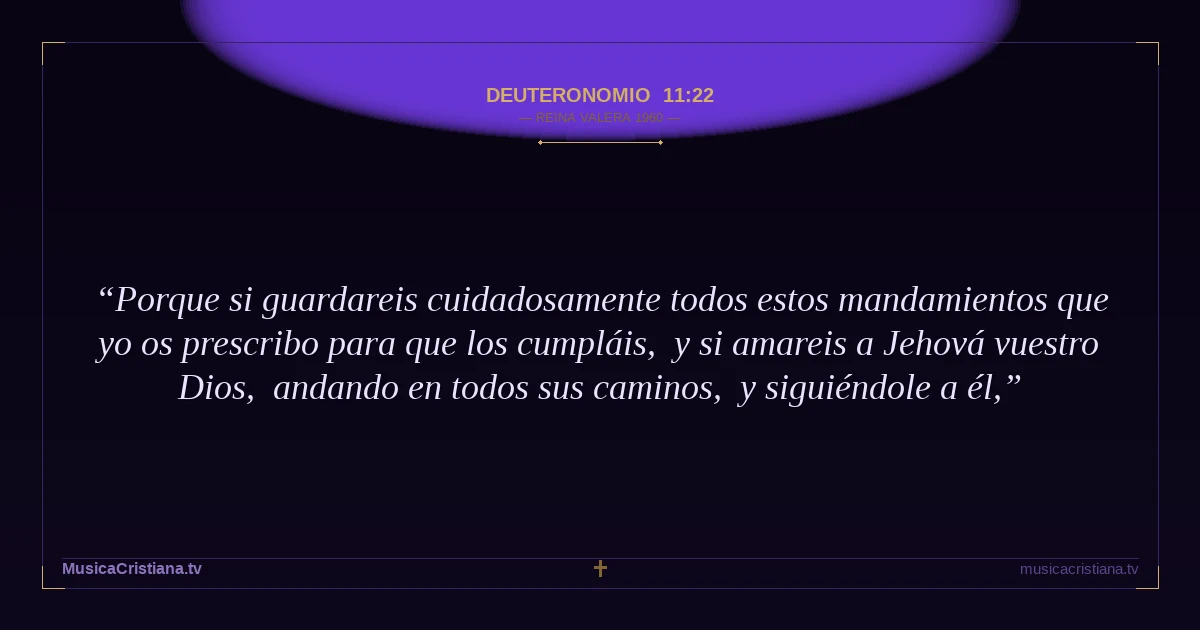 Deuteronomio 11:22 — Biblia Reina Valera 1960 — MusicaCristiana.tv