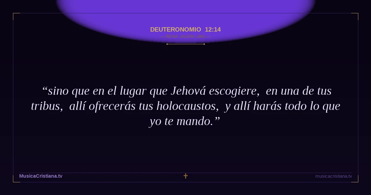 Deuteronomio 12:14 — Biblia Reina Valera 1960 — MusicaCristiana.tv