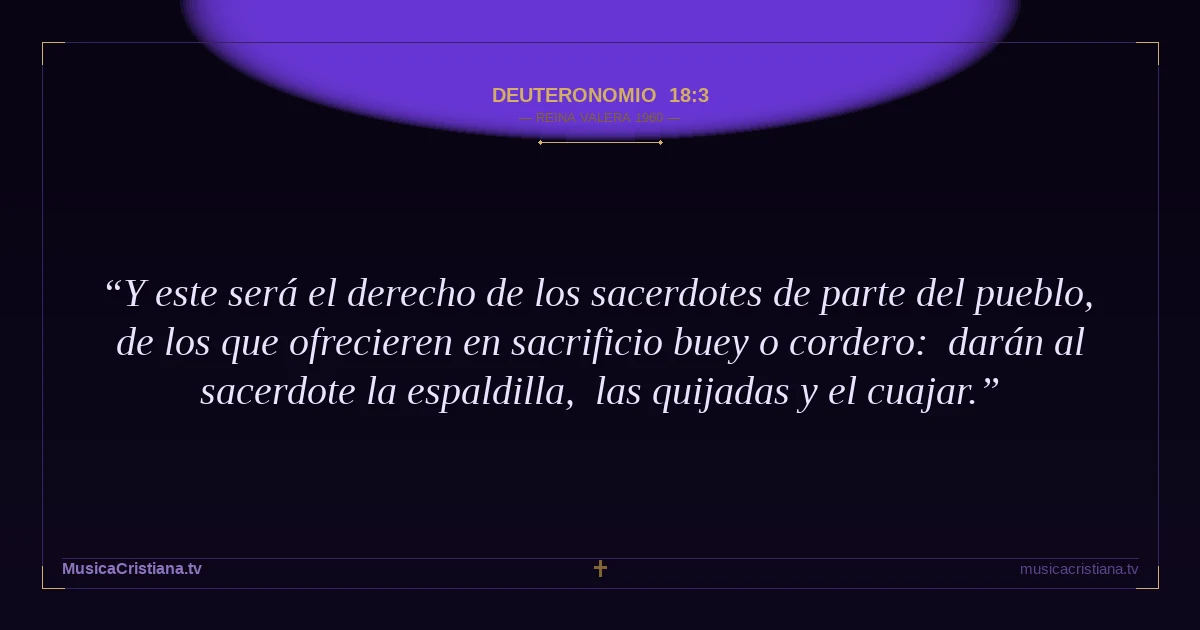 Deuteronomio 18:3 — Biblia Reina Valera 1960 — MusicaCristiana.tv