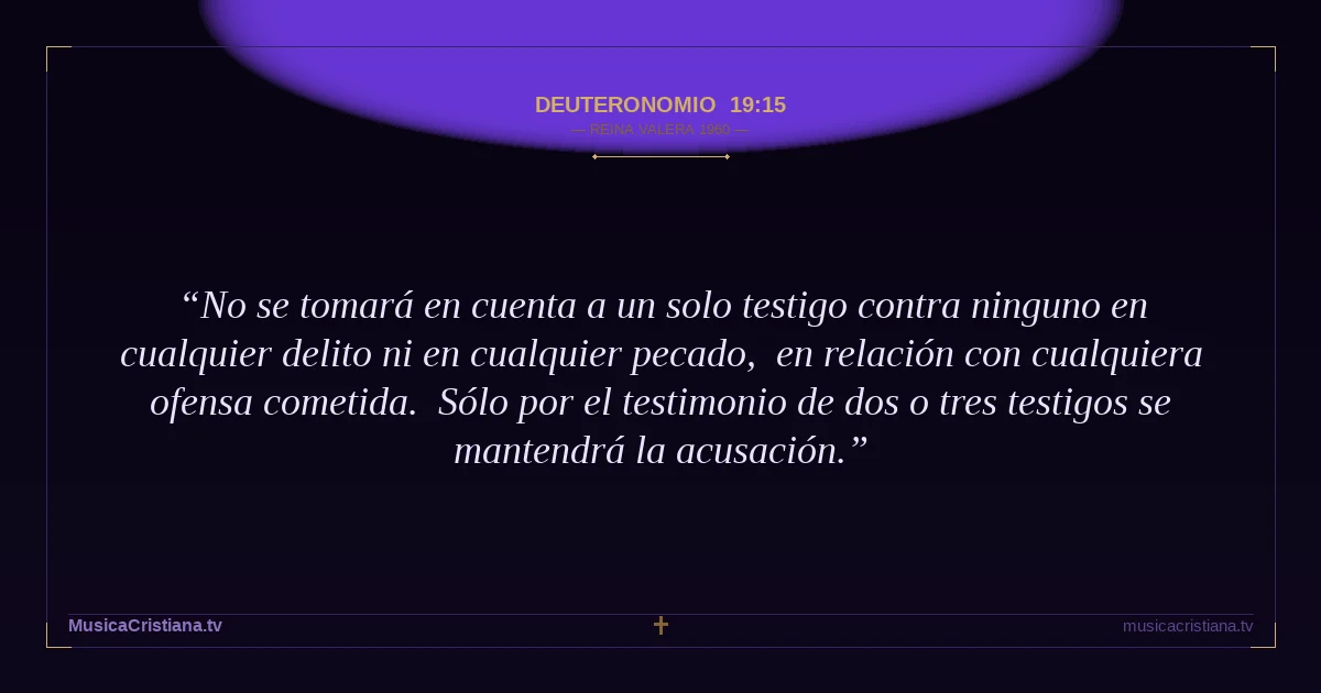 Deuteronomio 19:15 — Biblia Reina Valera 1960 — MusicaCristiana.tv